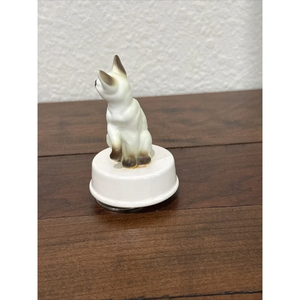 Vtg Siamese Cat Music Box Music Box Plays Memories Porcelain Japan